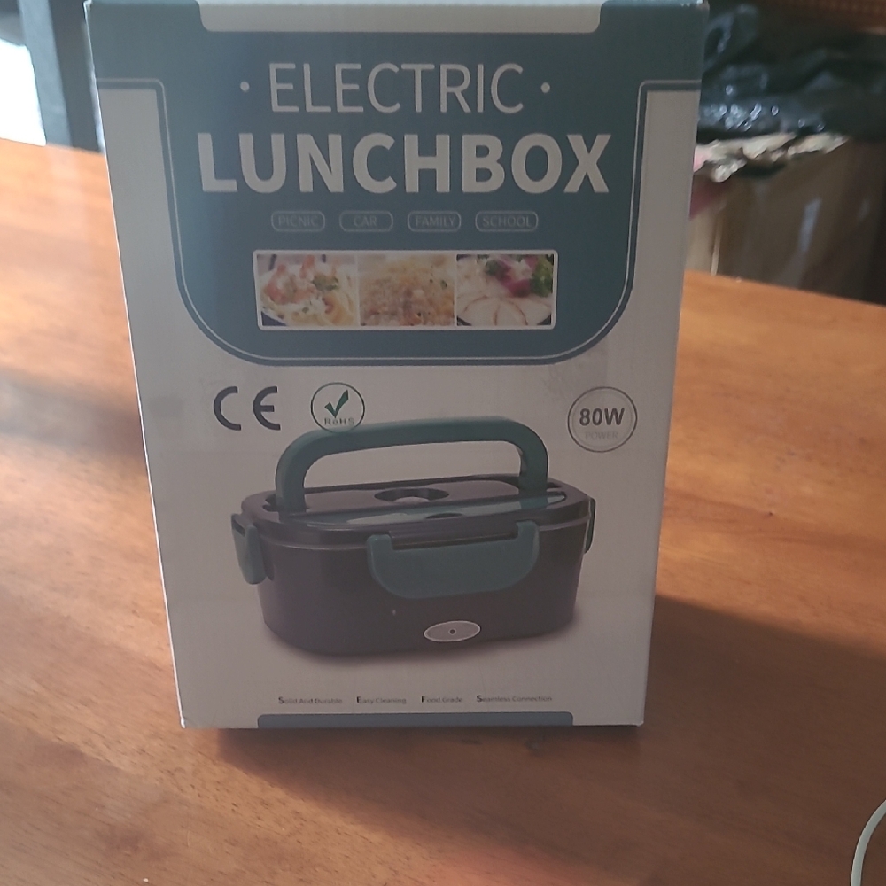 Portable Electric Lunchbox with Green Handle
